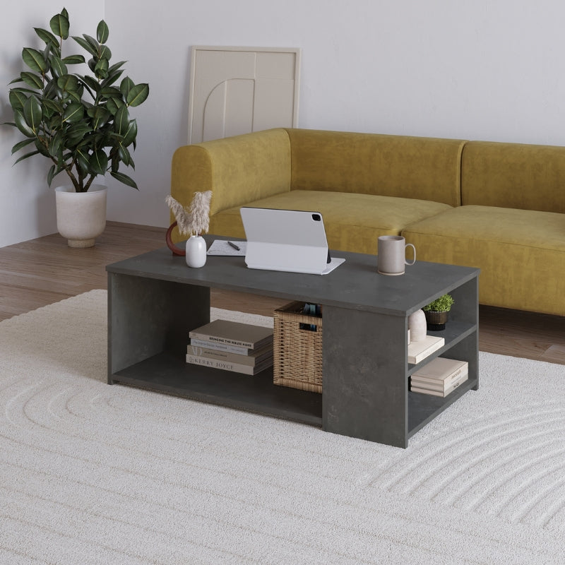 Τραπεζάκι σαλονιού Berg Megapap χρώμα γκρι ρετρό 110x60x40εκ. - Hippiehome.gr