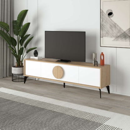 Έπιπλο τηλεόρασης Gora Megapap χρώμα sapphire oak - λευκό 180x35,6x51εκ. - Hippiehome.gr
