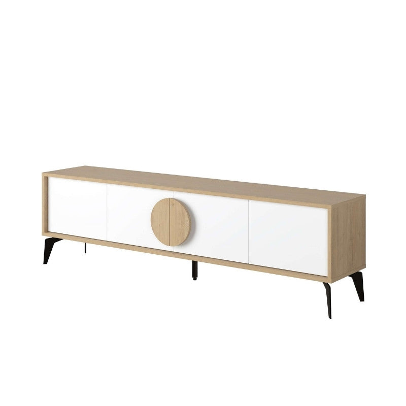 Έπιπλο τηλεόρασης Gora Megapap χρώμα sapphire oak - λευκό 180x35,6x51εκ. - Hippiehome.gr