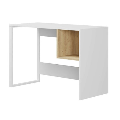Γραφείο εργασίας Cubo Megapap χρώμα λευκό - sapphire oak 110x50x75εκ. - Hippiehome.gr