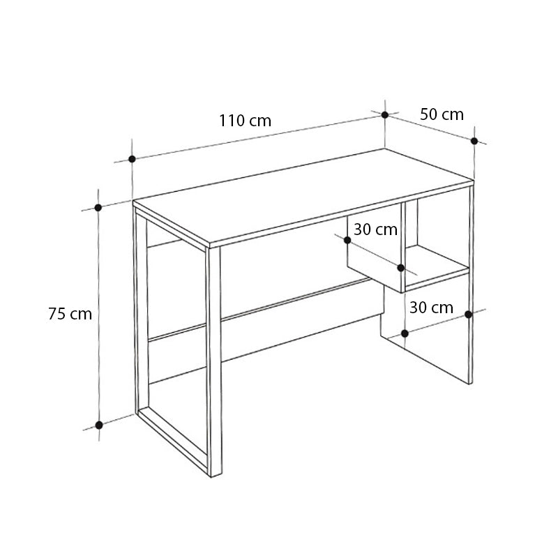 Γραφείο εργασίας Cubo Megapap χρώμα black wood 110x50x75εκ. - Hippiehome.gr