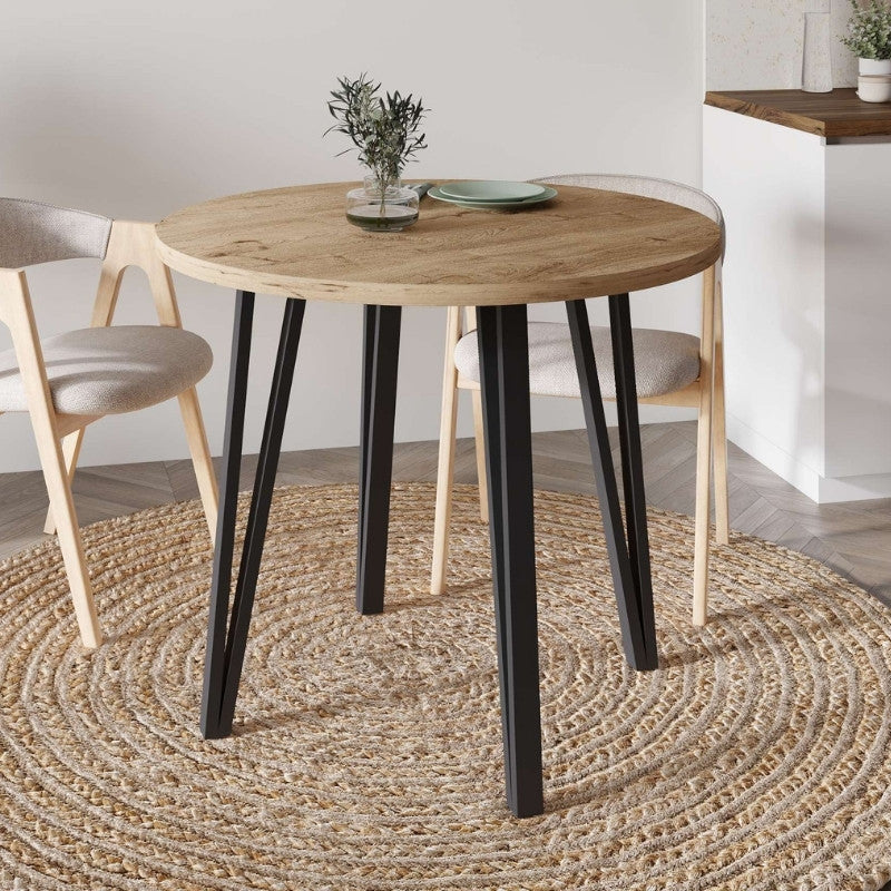 Τραπέζι Xana Megapap χρώμα sepet oak Ø90x77,5εκ. - Hippiehome.gr