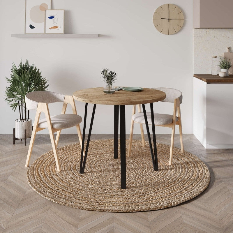 Τραπέζι Xana Megapap χρώμα sepet oak Ø90x77,5εκ. - Hippiehome.gr