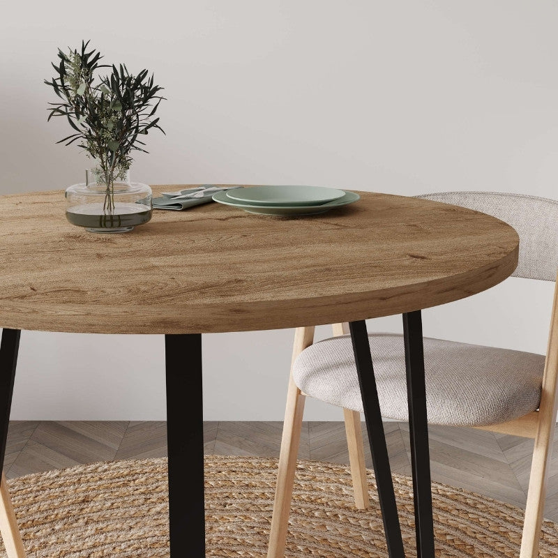 Τραπέζι Xana Megapap χρώμα sepet oak Ø90x77,5εκ. - Hippiehome.gr