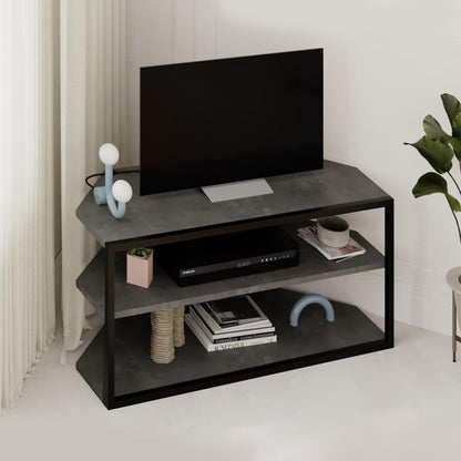 Έπιπλο τηλεόρασης γωνιακό Echo Megapap χρώμα γκρι ρετρό 98x37x45εκ. - Hippiehome.gr