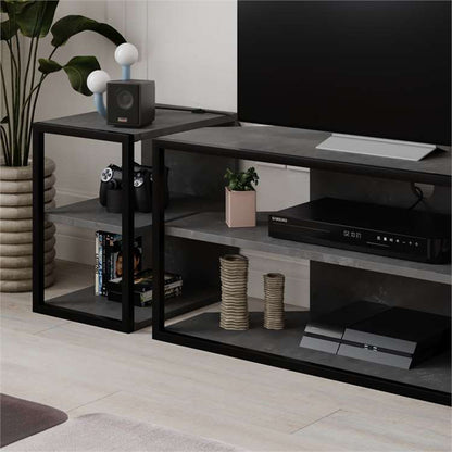 Έπιπλο τηλεόρασης γωνιακό Echo Megapap χρώμα γκρι ρετρό 98x37x45εκ. - Hippiehome.gr