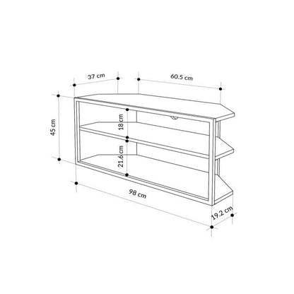 Έπιπλο τηλεόρασης γωνιακό Echo Megapap χρώμα sapphire oak 98x37x45εκ. - Hippiehome.gr