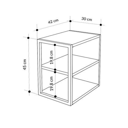 Τραπεζάκι βοηθητικό - Κομοδίνο Echo Megapap χρώμα γκρι ρετρό 30x42x45εκ. - Hippiehome.gr