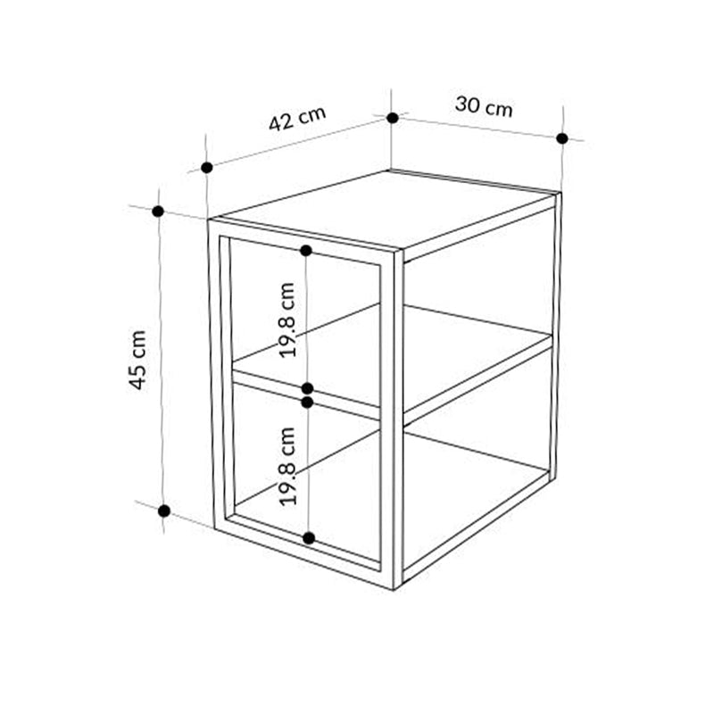 Τραπεζάκι βοηθητικό - Κομοδίνο Echo Megapap χρώμα sapphire oak 30x42x45εκ. - Hippiehome.gr
