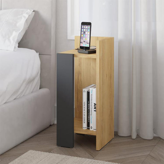 Κομοδίνο Elos Megapap δεξί χρώμα sapphire oak - ανθρακί 25x27x60εκ. - Hippiehome.gr