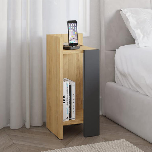 Κομοδίνο Elos Megapap αριστερό χρώμα sapphire oak - ανθρακί 25x27x60εκ. - Hippiehome.gr