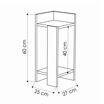 Κομοδίνο Elos Megapap αριστερό χρώμα sapphire oak - ανθρακί 25x27x60εκ. - Hippiehome.gr