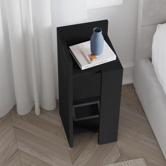 Κομοδίνο Elos Megapap αριστερό χρώμα black wood 25x27x60εκ. - Hippiehome.gr