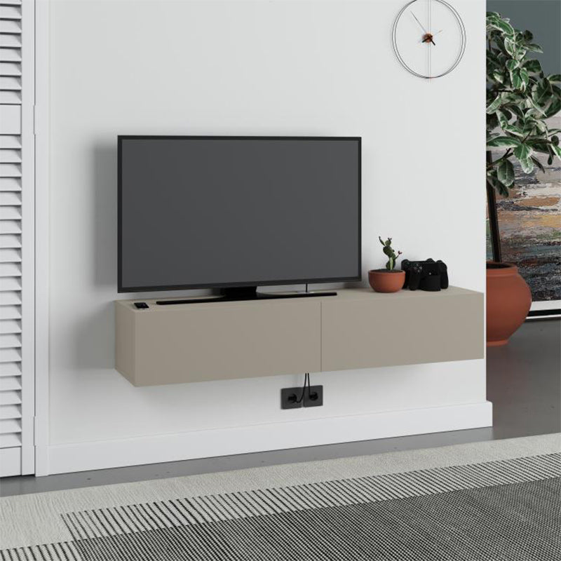Έπιπλο τηλεόρασης επιτοίχιο Francy Megapap χρώμα sandstone 135x31,7x25εκ. - Hippiehome.gr