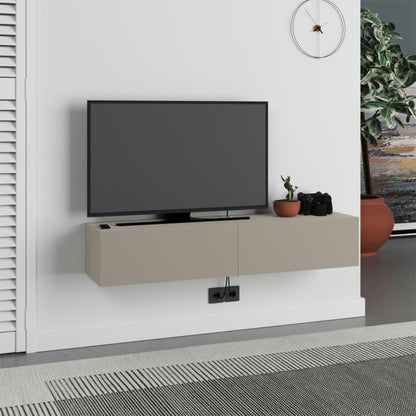 Έπιπλο τηλεόρασης επιτοίχιο Francy Megapap χρώμα sandstone 135x31,7x25εκ. - Hippiehome.gr