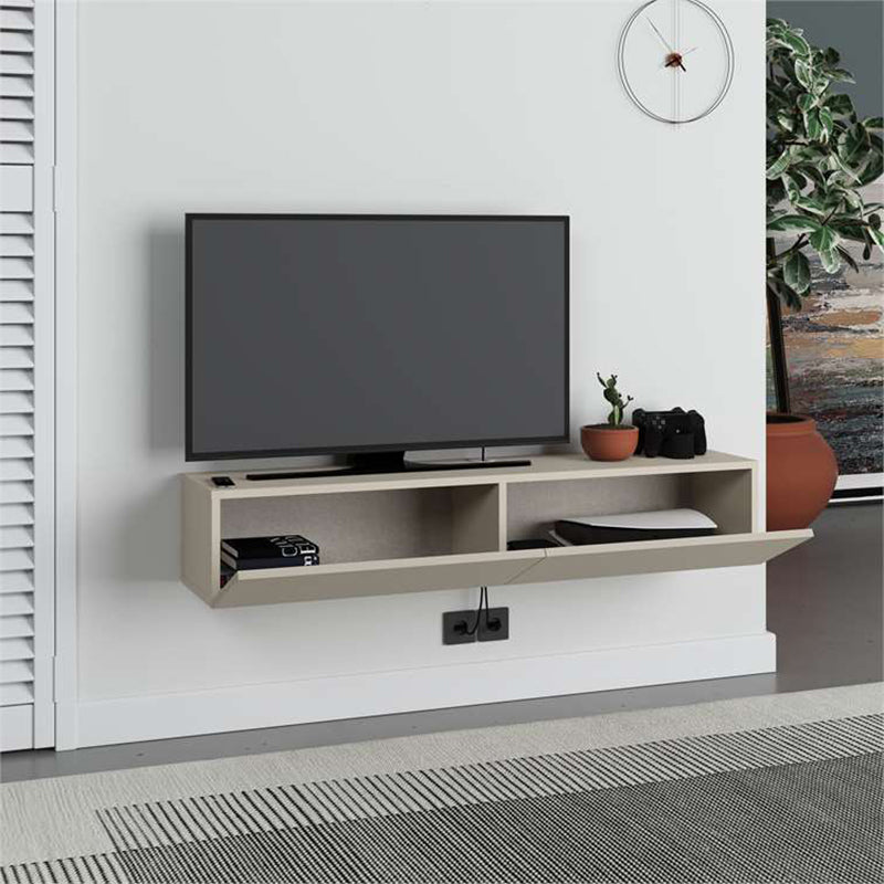 Έπιπλο τηλεόρασης επιτοίχιο Francy Megapap χρώμα sandstone 135x31,7x25εκ. - Hippiehome.gr