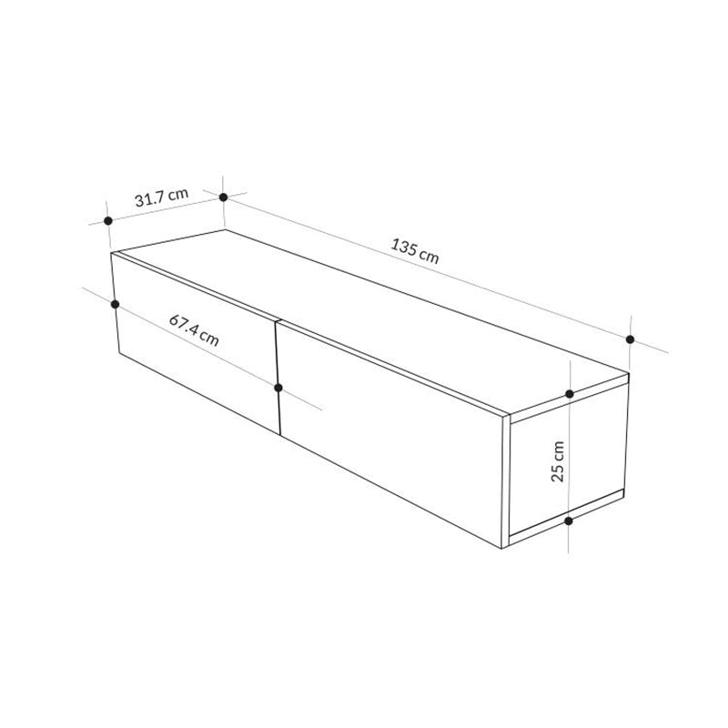 Έπιπλο τηλεόρασης επιτοίχιο Francy Megapap χρώμα sandstone 135x31,7x25εκ. - Hippiehome.gr