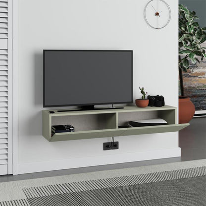 Έπιπλο τηλεόρασης επιτοίχιο Francy Megapap χρώμα ash green 135x31,7x25εκ. - Hippiehome.gr