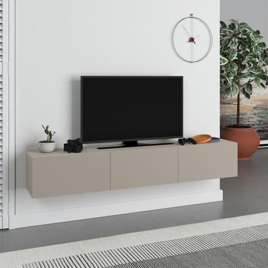 Έπιπλο τηλεόρασης επιτοίχιο Francy Megapap χρώμα sandstone 180x30x30εκ. - Hippiehome.gr