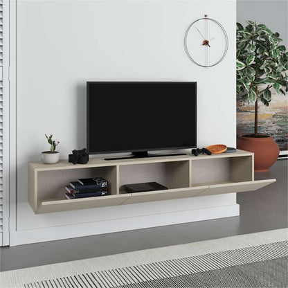 Έπιπλο τηλεόρασης επιτοίχιο Francy Megapap χρώμα sandstone 180x30x30εκ. - Hippiehome.gr