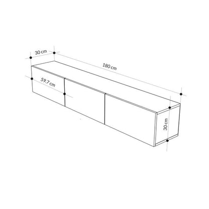 Έπιπλο τηλεόρασης επιτοίχιο Francy Megapap χρώμα sandstone 180x30x30εκ. - Hippiehome.gr