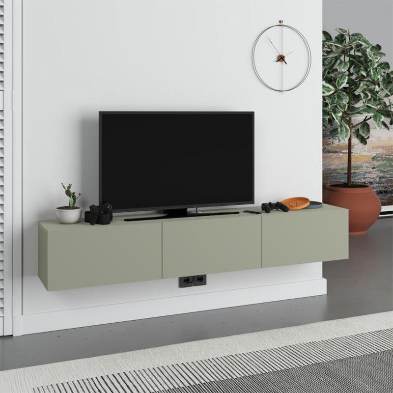 Έπιπλο τηλεόρασης επιτοίχιο Francy Megapap χρώμα ash green 180x30x30εκ. - Hippiehome.gr
