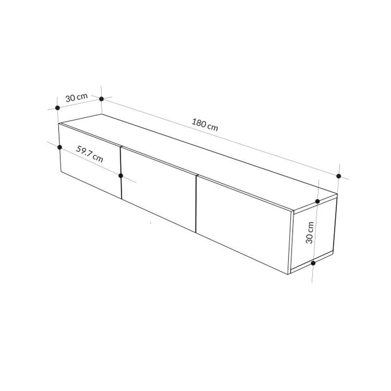 Έπιπλο τηλεόρασης επιτοίχιο Francy Megapap χρώμα ash green 180x30x30εκ. - Hippiehome.gr