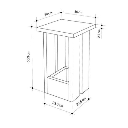 Τραπεζάκι βοηθητικό Tasos Megapap χρώμα λευκό 30x30x50,3εκ. - Hippiehome.gr