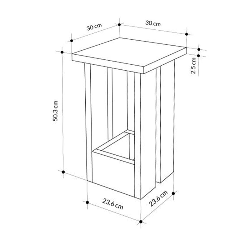 Τραπεζάκι βοηθητικό Tasos Megapap χρώμα sepet oak 30x30x50,3εκ. - Hippiehome.gr
