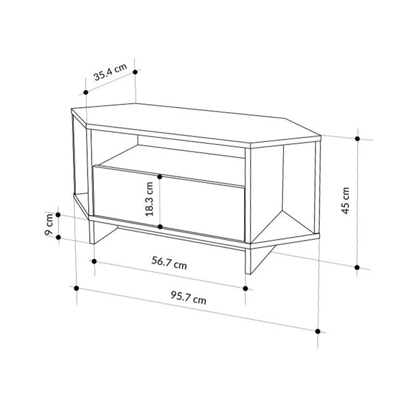 Έπιπλο τηλεόρασης γωνιακό Viva Megapap χρώμα sapphire oak 95,7x35,4x45εκ. - Hippiehome.gr