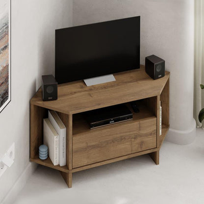 Έπιπλο τηλεόρασης γωνιακό Viva Megapap χρώμα ανοιχτό καρυδί 95,7x35,4x45εκ. - Hippiehome.gr