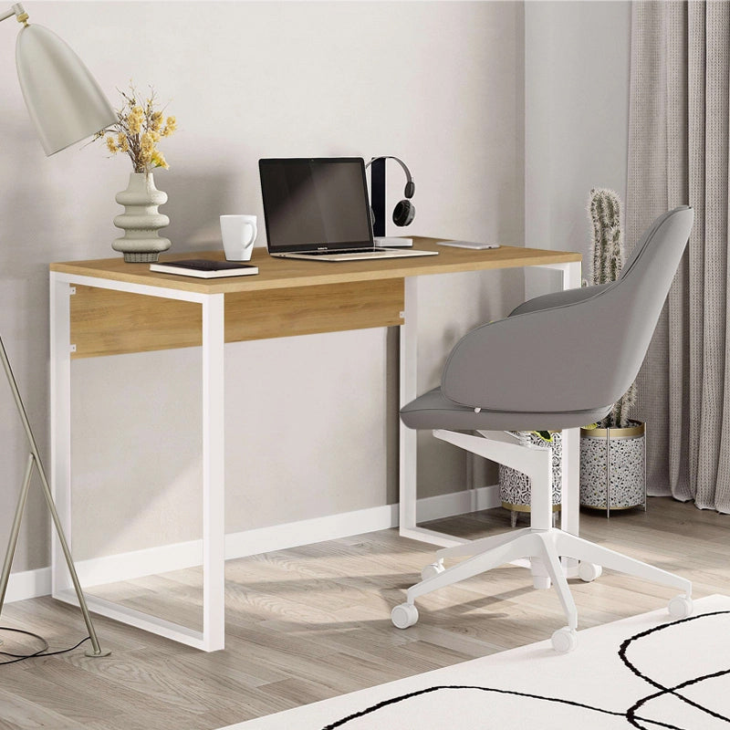 Γραφείο εργασίας Inna Megapap χρώμα sapphire oak - λευκό 100x60x75εκ. - Hippiehome.gr