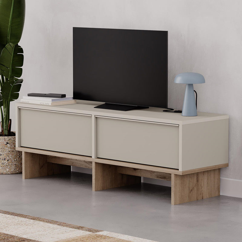 Έπιπλο τηλεόρασης Yuki Megapap χρώμα sandstone - sepet oak 118x35x40,6εκ. - Hippiehome.gr
