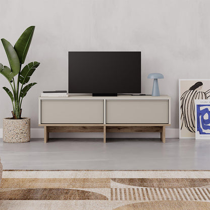 Έπιπλο τηλεόρασης Yuki Megapap χρώμα sandstone - sepet oak 118x35x40,6εκ. - Hippiehome.gr