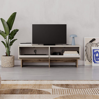 Έπιπλο τηλεόρασης Yuki Megapap χρώμα sandstone - sepet oak 118x35x40,6εκ. - Hippiehome.gr