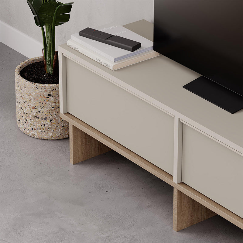 Έπιπλο τηλεόρασης Yuki Megapap χρώμα sandstone - sepet oak 118x35x40,6εκ. - Hippiehome.gr