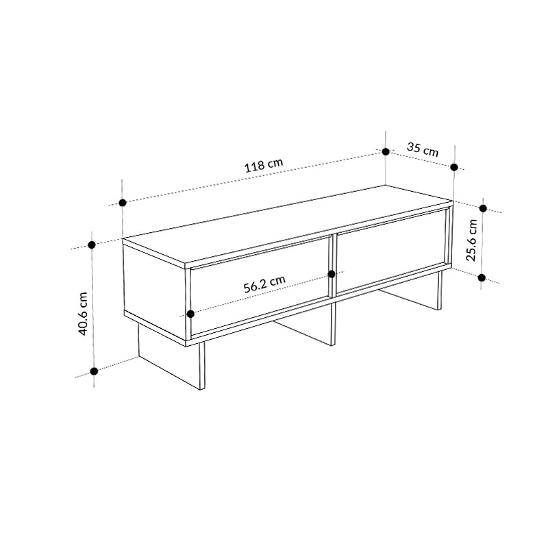Έπιπλο τηλεόρασης Yuki Megapap χρώμα sandstone - sepet oak 118x35x40,6εκ. - Hippiehome.gr
