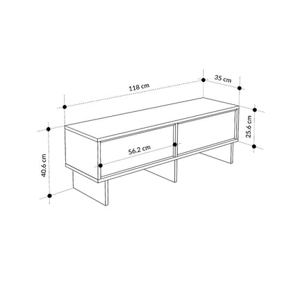 Έπιπλο τηλεόρασης Yuki Megapap χρώμα sandstone - sepet oak 118x35x40,6εκ. - Hippiehome.gr