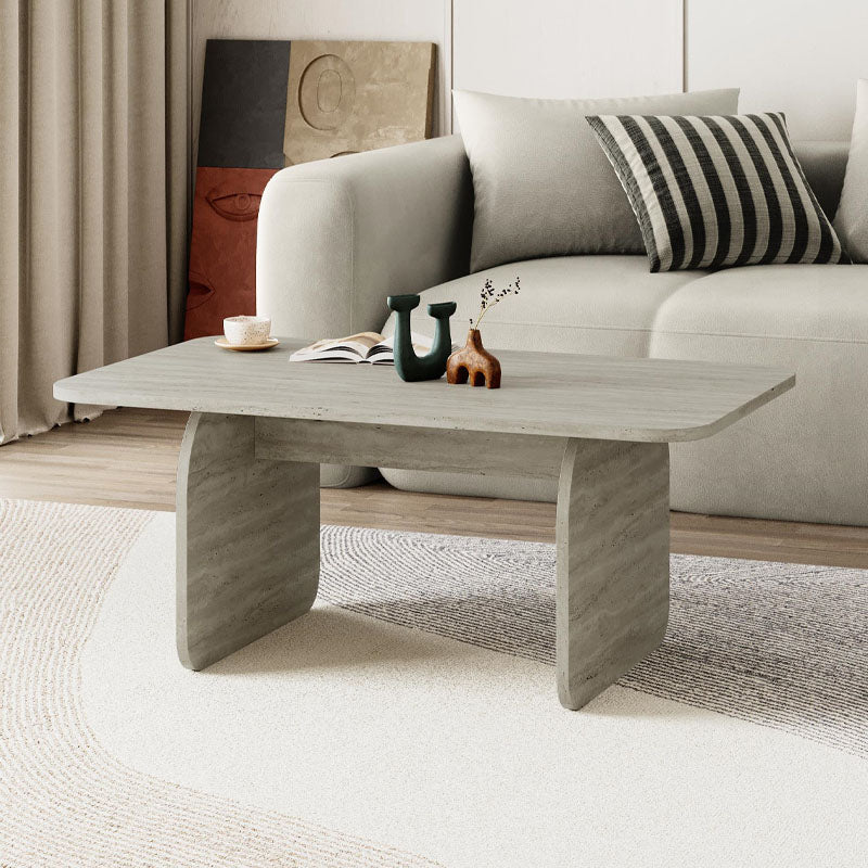 Τραπεζάκι σαλονιού Pietra Megapap χρώμα neo travertine 100x60x41,8εκ. - Hippiehome.gr