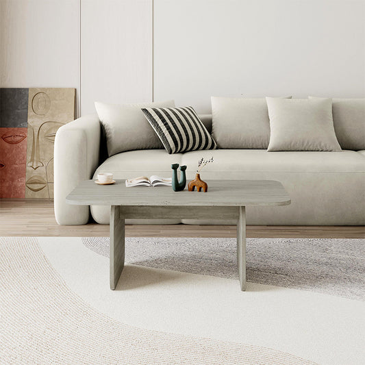 Τραπεζάκι σαλονιού Pietra Megapap χρώμα neo travertine 100x60x41,8εκ. - Hippiehome.gr