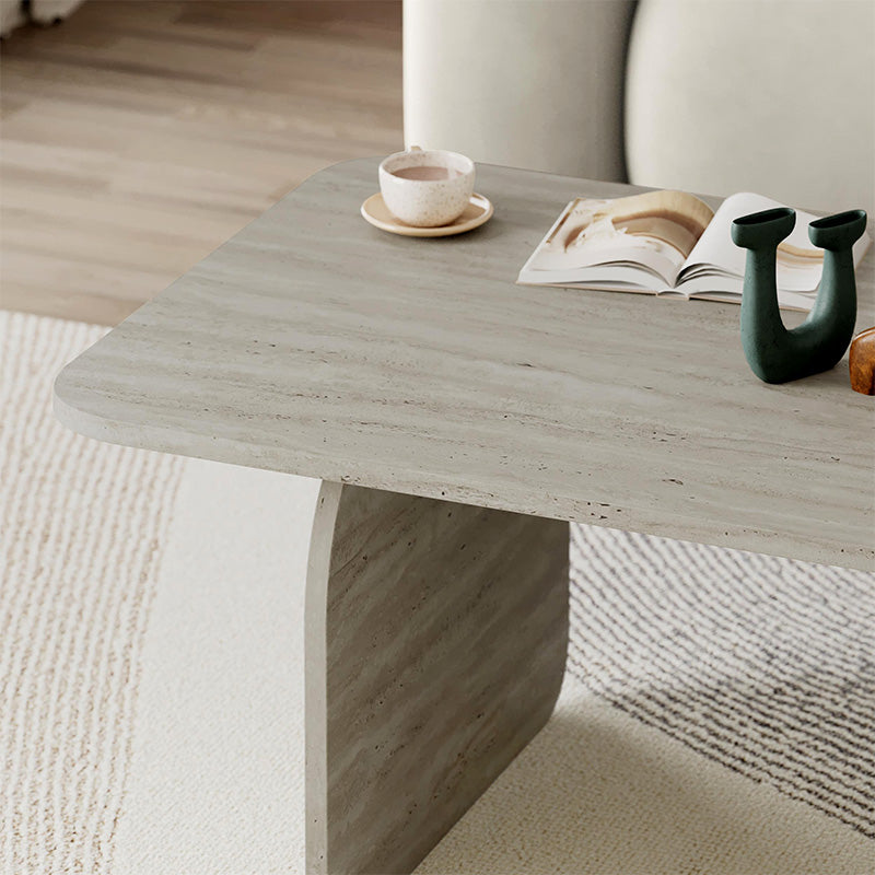 Τραπεζάκι σαλονιού Pietra Megapap χρώμα neo travertine 100x60x41,8εκ. - Hippiehome.gr