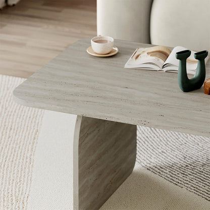 Τραπεζάκι σαλονιού Pietra Megapap χρώμα neo travertine 100x60x41,8εκ. - Hippiehome.gr