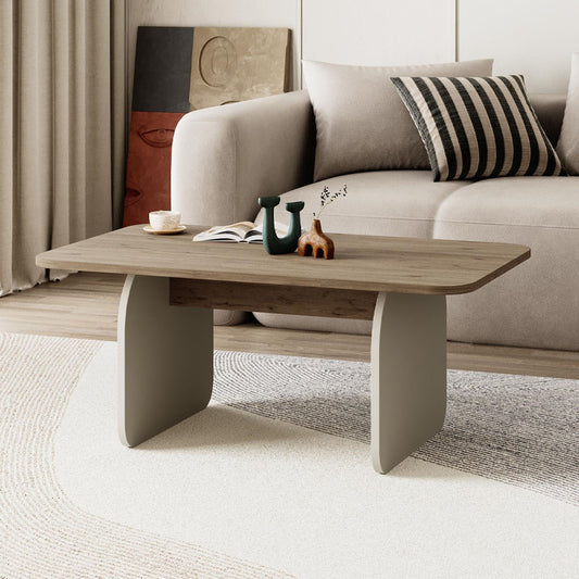 Τραπεζάκι σαλονιού Pietra Megapap χρώμα sepet oak - sandstone 100x60x41,8εκ. - Hippiehome.gr