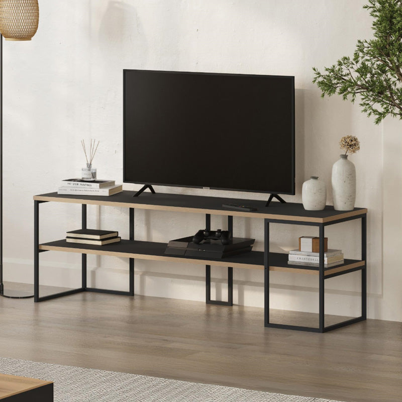 Έπιπλο τηλεόρασης Friday Megapap χρώμα black wood 140x37x45εκ. - Hippiehome.gr