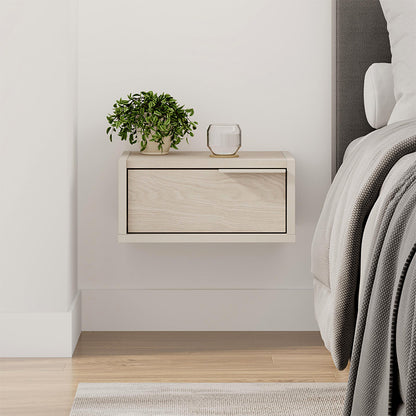 Κομοδίνο επιτοίχιο Eco Megapap χρώμα sandstone - light oak 40x33x18,5εκ. - Hippiehome.gr