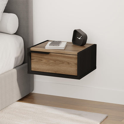 Κομοδίνο επιτοίχιο Eco Megapap χρώμα black wood - καρυδί 40x33x18,5εκ. - Hippiehome.gr