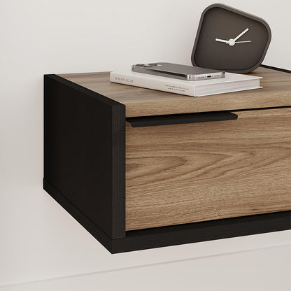 Κομοδίνο επιτοίχιο Eco Megapap χρώμα black wood - καρυδί 40x33x18,5εκ. - Hippiehome.gr