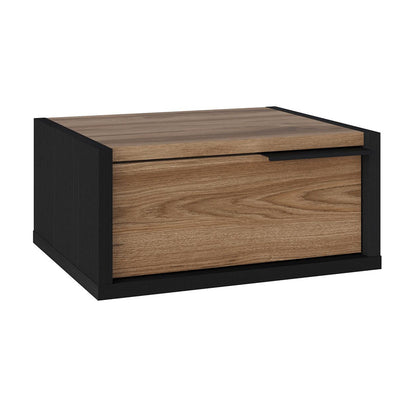Κομοδίνο επιτοίχιο Eco Megapap χρώμα black wood - καρυδί 40x33x18,5εκ. - Hippiehome.gr