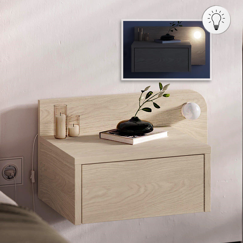 Κομοδίνο επιτοίχιο Dotta Megapap με LED χρώμα light oak 52x33,6x28εκ. - Hippiehome.gr