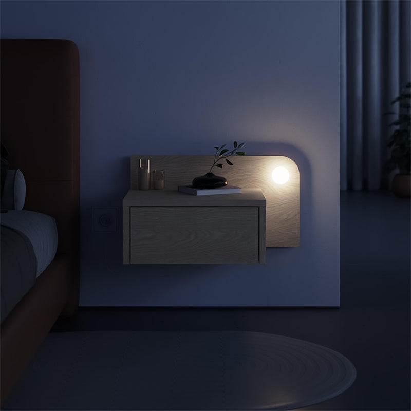 Κομοδίνο επιτοίχιο Dotta Megapap με LED χρώμα light oak 52x33,6x28εκ. - Hippiehome.gr